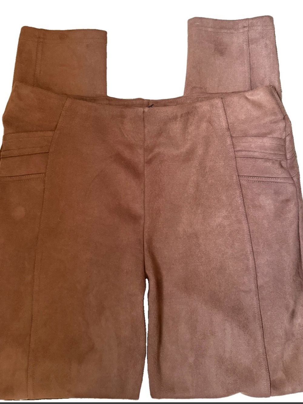 BBJ Los Angeles Camel Faux Suede Skinny Pants Size Large